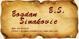 Bogdan Simaković vizit kartica